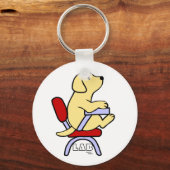 黄ラブラドール学生1漫画 キーホルダー (正面)