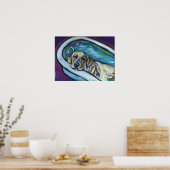 黄ラブラドール浴 ポスター (キッチン)