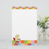 黄ラブラドール生徒1モザイク 便箋 (スタンド正面)