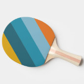 黄レトロはっきりしたストライプの 卓球ラケット (横)