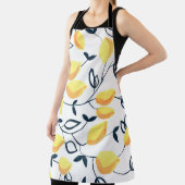 黄レモンとルを使ったグーアシュの継ぎ目のない模様 エプロン (インサイチュ)