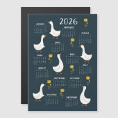 黄ワイルドフラワーとガチョウ2026カレンダー – 海軍 (正面/裏面)