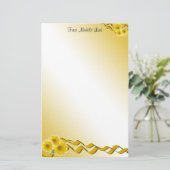 黄ワイルドフラワーとリボン 便箋