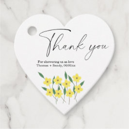 黄ワイルドフラワーサンキューベビーシャワーパーティー フェイバータグ