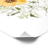 黄ワイルドフラワーブライダルシャワーウェルカムサイン ポスター (コーナー)