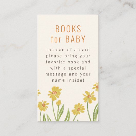黄ワイルドフラワーベビーシャワー予約リクエスト エンクロージャーカード (正面)