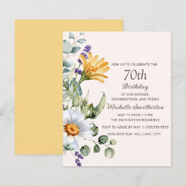 黄ワイルドフラワーホワイトデイジー70誕生日