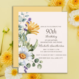 黄ワイルドフラワーホワイトデイジー90誕生日