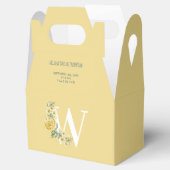 黄ヴィンテージ花イニシャルベビー誕生統計 フェイバーボックス (オープン)