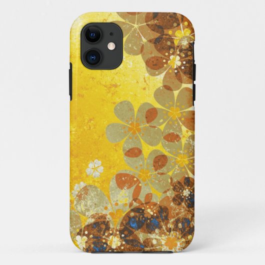 黄ヴィンテージ花柄 Case-Mate iPhoneケース (裏面)