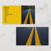 黄二重線舗装道路旅行写真 名刺 (正面/裏面)