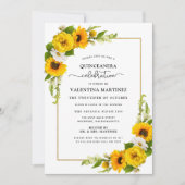 黄人気がある色ヒマワリフローラキンセアニェラ 招待状 (正面)