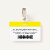 黄企業の社員の写真名タグ バッジ (裏面クリップ)