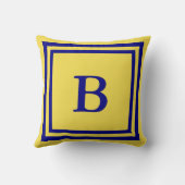 黄伝統的色・ネイビーブルーモノグラム クッション (裏面)