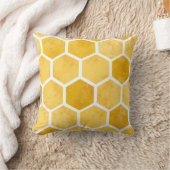 黄六角ハニカムピロー クッション (ブランケット)