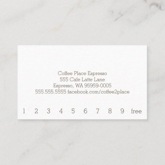 黄動揺して色シンプルロイヤリティコーヒーパンチカード ロイヤリティカード (裏面)