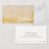 黄動揺して色シンプルロイヤリティコーヒーパンチカード ロイヤリティカード (正面/裏面)