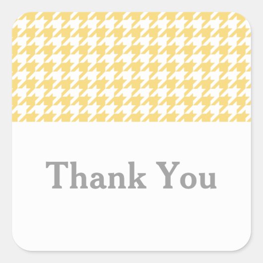 黄千鳥格子の色Thank Youスタンプ スクエアシール (正面)