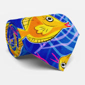 黄唐熱帯魚カラフル水族館 ネクタイ (ロール)