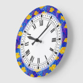 黄唐熱帯魚水カラフル族館 ラージ壁時計 (傾斜)