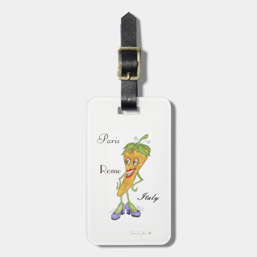 黄唐辛子荷物タグ ラゲッジタグ (正面縦)