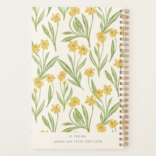 黄図解入りの、写真付きのかわいらし色の野花 プランナー手帳 (裏面)