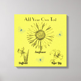 黄図解入りの、写真付きの色の花 キャンバスプリント