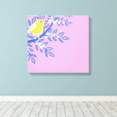 黄図解入りの、写真付きの鳥 キャンバスプリント (インサイチュ (ウッドフロア))