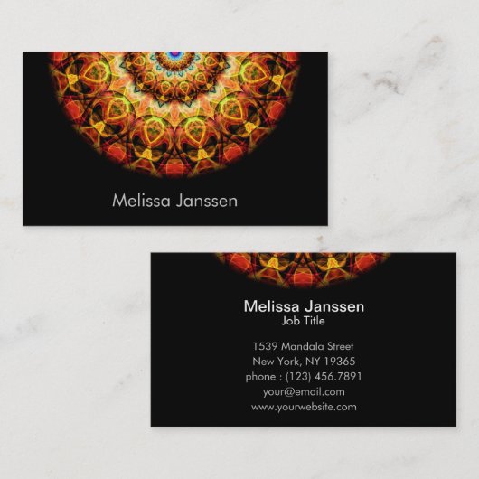 黄土によって燃やされるガラス-曼荼羅 名刺 (正面/裏面)