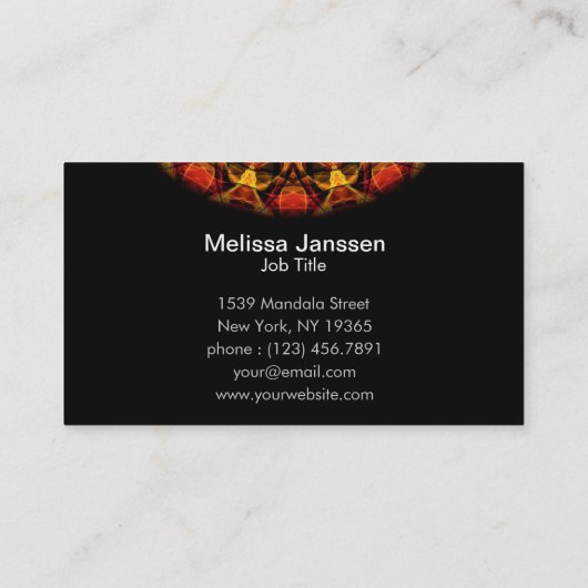 黄土によって燃やされるガラス-曼荼羅 名刺 (裏面)