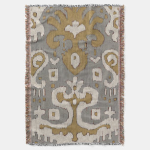 黄土色のイカットI スローブランケット