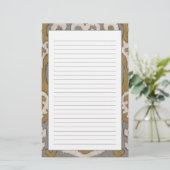 黄土色のイカットII 便箋 (スタンド正面)