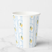 黄地中海のレモンとブルーボウ 紙コップ (右)