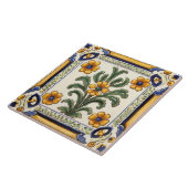 黄地中海の色の国花フローラ タイル (側面)