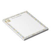 黄地中海の色の青いタイルパターン ノートパッド (アングル)