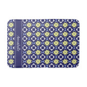 黄地中海の色フローラタイルのパターン名 バスマット (正面)