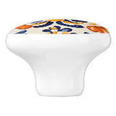 黄地中海の色ブルーフローラシチリアンフラワー セラミックノブ (側面)