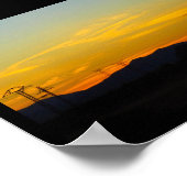 黄山の夕日風景 ポスター (角)