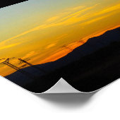 黄山の夕日風景 ポスター (角)