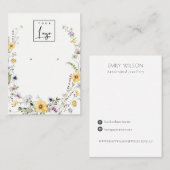 黄山草のリースのイヤリングロゴの表示 名刺 (正面/裏面)