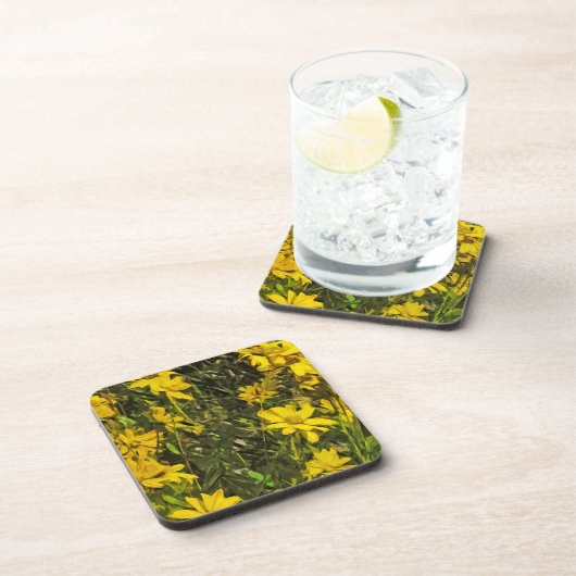 黄山草デイジー抽象芸術 コースター (右側)