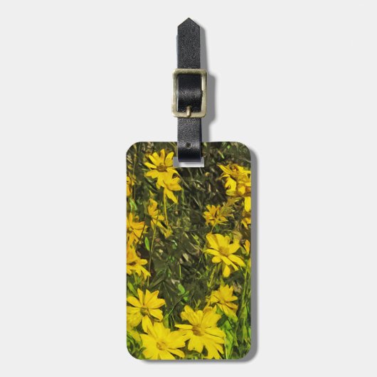 黄山草デイジー抽象芸術 ラゲッジタグ (正面縦)
