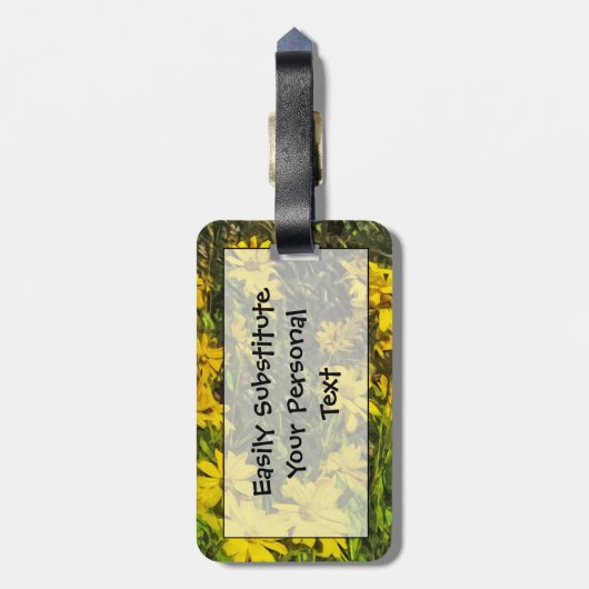 黄山草デイジー抽象芸術 ラゲッジタグ (裏面縦)