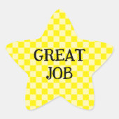 黄市松模様に素晴らし工 星シール (正面)