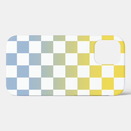 黄市松模様に色から薄い青のオムブレパターン Case-Mate iPhoneケース (裏面 (横))