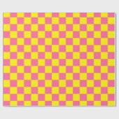 黄市松模様に色とピンク ラッピングペーパー (フラット)
