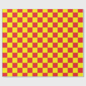 黄市松模様に色と赤 ラッピングペーパー (フラット)