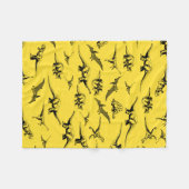 黄恐竜の毛布 フリースブランケット (正面(横))