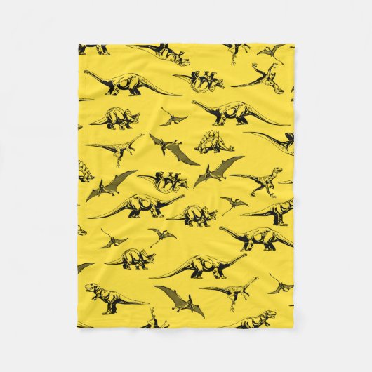 黄恐竜の毛布 フリースブランケット (正面)