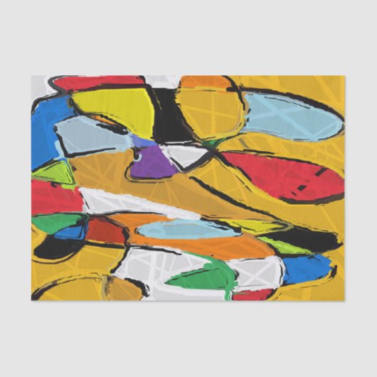 黄抽象芸術ティッシュペーパー 薄葉紙 (正面)